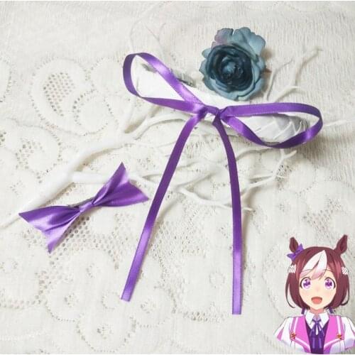 Uma Musume Pretty Derby Special Week Cosplay Headwear Purple Hair Clip Hairpin Bowknot Halloween Costume Prop