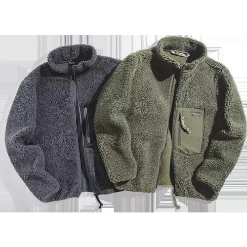 Maden Polar Fleece Mens Jacket Fall Winter Mountain Tooling Mix and Match Wind Pure Color Wild Outdoor Casual Jackets Casual