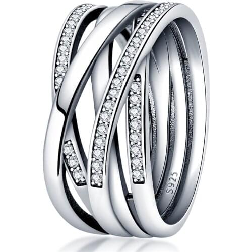 Hot Sale 925 Sterling Silver Rings For Women Brilliant Polished Line Ring Making Jewelry Gift Party Engagement CMR043