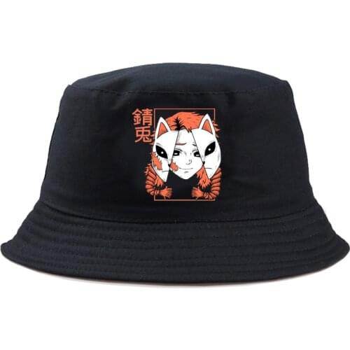 Hot Demon Slayer Kimetsu No Yaiba Bucket Hat men casual Fishing Hunting Cap Outdoor Beach Fisherman Panama Bucket Hat