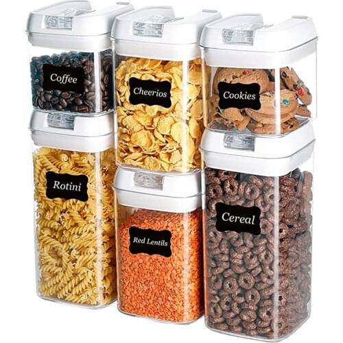 Kitchen Storage Airtight Food Container,with Lock Lids Transparent Multigrain Containers,for Kitchen Refrigerator Food Storage