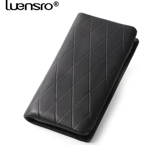 Wallet Male Genuine Leather Mens Wallets for Credit Card Holder Clutch Male bags Coin Purse Men Genuine leather Long Purse