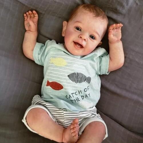 Reborn Toddler Doll Yannik Hand Painted Art Doll Toys Kids Gift for Birthday Christmas