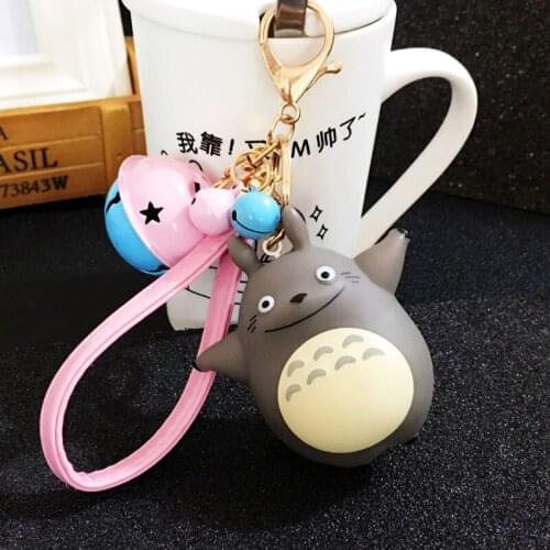 Cute My Neighbor Totoro Chinchillidae Keychain Pendant for Bag Charm Purse Accessory Miyazaki Hayao Comic Fans Leather Key Chain