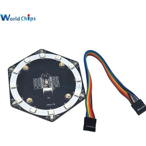 6+1 Microphone Array Module voice recognize with RGB LED Display Programable I2S Interface Development Board