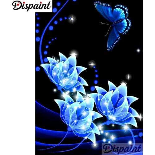 Dispaint Full Square/Round Drill 5D DIY Diamond Painting "Flower butterfly" Embroidery Cross Stitch 3D Home Decor A11064