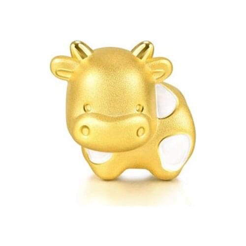 New Arrival 24K Yellow Gold Bracelet Women OX 3D Hard Gold Bracelet 999 Gold Bracelet