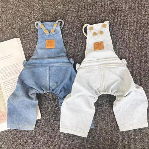 Dog Clothes Autumn and Winter Jeans Denim Skirt Two-color Casual Teddy Bichon Dog Clothes Blue White Pet Clothes