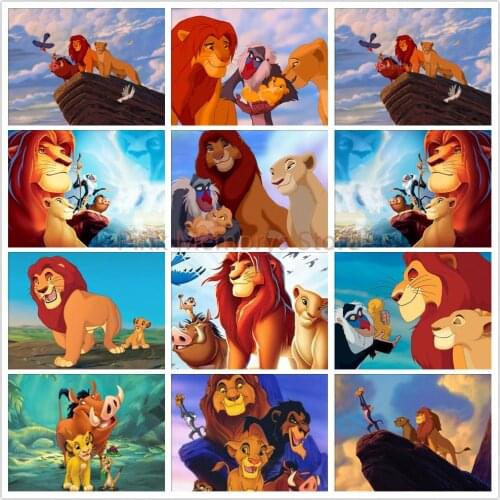 Disney Full Square/round Diamond Painting Cartoon Comics Lion King Little Lion Forest King 5d Diamond Embroidery Cross Stitch