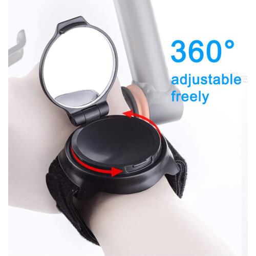 Arm Wrist Bicycle Back Mirror Wrist 360 Degrees Adjustable Safety Cycling Band Strap Rearview Mirror