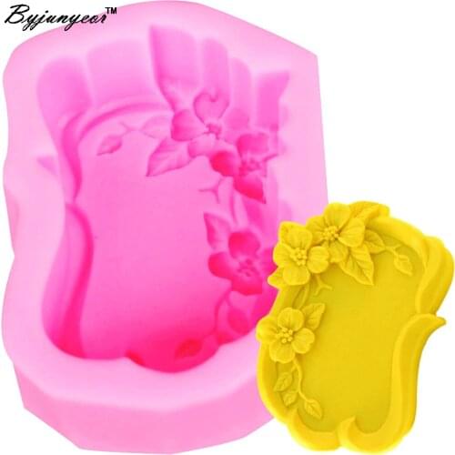 Byjunyeor S095 Flower Soap Silicone Mold Fondant Chocolate Candy Crystal Epoxy Clay Plaster Concrete Candle Soap Moulds