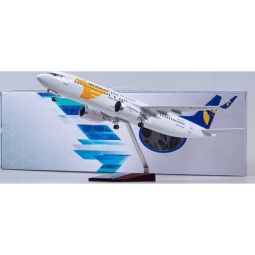 About 47CM Airplane B737-800 Aircraft Mongolian Airline W Light and Wheel landing gears Diecast Plastic Resin Plane Model Toy