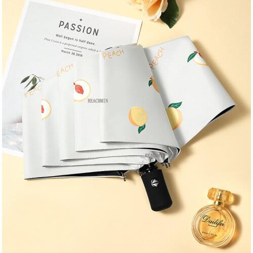 Foldable Strong Windproof Travel Umbrella Family Fruit series Fully automatic 3 Fold Mens womens Rain Umbrella