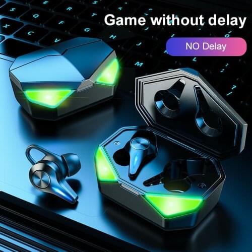 JIETMT K5 TWS Bluetooth Earphones Gaming Headset No Delay 9D Hifi Wireless Headphones LED Light Noise Cancelling Headsets Gamer