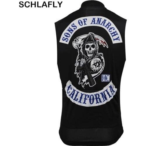 Son of anarchy cycling vest black wear cycling wear racing clothing Sleeveless Cycling Jersey Quick-drying, breathable schlafly