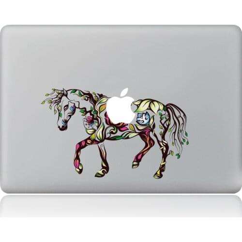 Flower horse Vinyl Decal Laptop Sticker for macbook Pro Air 13 inch Cartoon laptop Skin shell for mac book