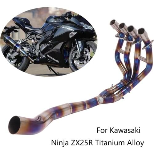 Blue Titanium Slip-on Exhaust System for Kawasaki Ninja ZX25R Exhaust Pipe Motorcycle Header Mid Link Tube Modified 51mm Muffler
