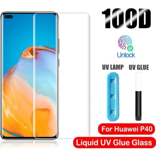 UV full glue Tempered Glass For Huawei P40 P30 P20 Pro lite mate 20 30 pro UV Screen Protector Film for huawei mate 20 30 lite