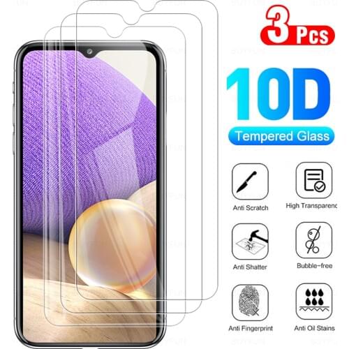 3Pcs Protective Glass For Samsung Galax A32 Glass Full Screen Protector For Samsung Galaxy A32 A02 A02S A12 A52 A42 A72 4G Or 5G
