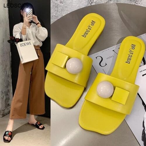 2021 Womes Summer New Sandals Korean Square Slippers Womens Open Toe Solid Color Fashion Daily Flip Flop