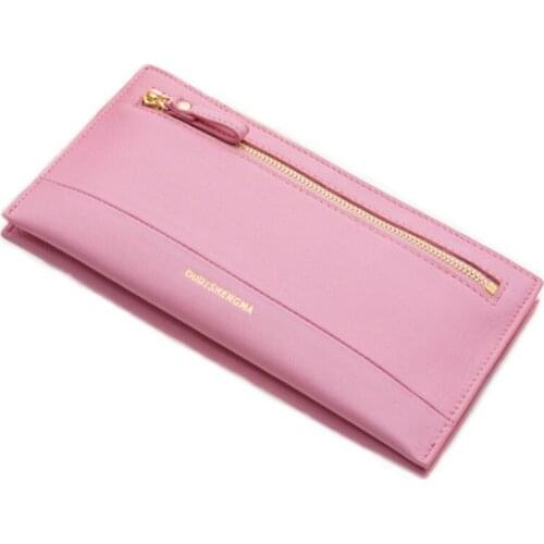 Wallet Women Genuine Leather Female Wallet RFID Double Zipper Ladies Long Clutch Wallet Credit Card Holder Phone Pocket
