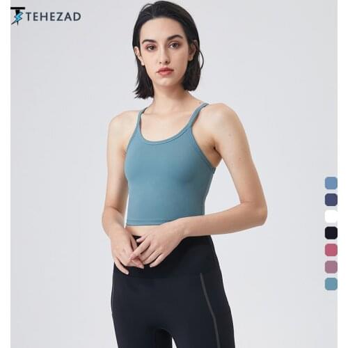 TEHEZAD 2021 Women Sport Top Girl Plus Size Underwear Yoga Tops Gym Push Up Sportwear Female Fitness Bralette Mujer Summer Vest