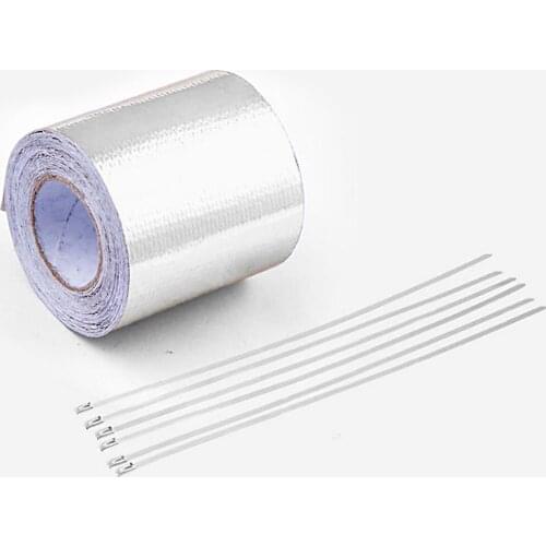 Gold Heat Shield Roll Silver Wrap Tape Aluminum Foil Self Adhesive Exhaust Pipe Reflective High Temperature 5m