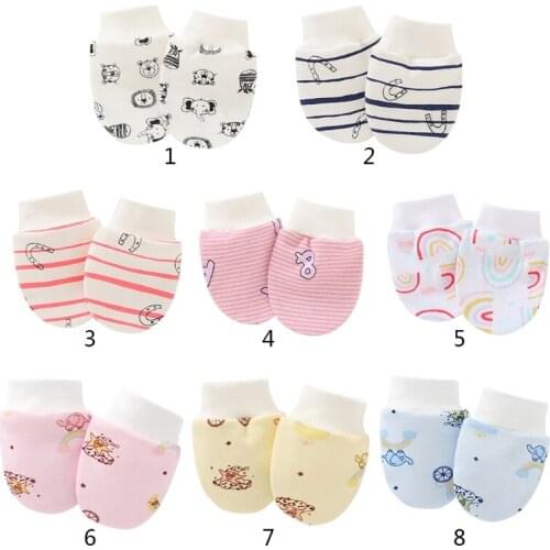 Baby Anti Scratching Soft Cotton Gloves Newborn Protection Face Scratch Mittens 97BE