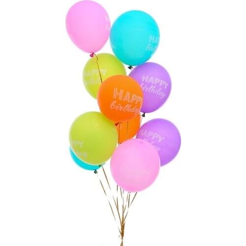 10 piece12inch Birthday party high quality balloons Birthday Party Decorations Kids Adult Baloons Birthday Send a roll of ribbon