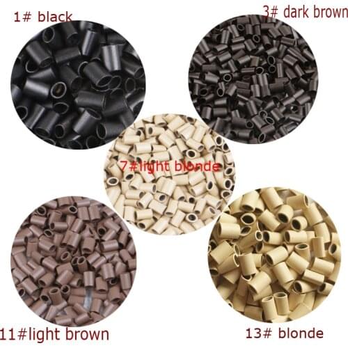 1000PCS 3.0mm*2.0mm*3.8mm Oval Copper Micro Rings Link No Flared Flat-end Hair Extension Micro Beads for hair extension