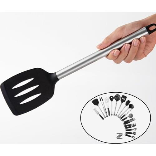 Stainless Steel 16pcs Nonstick Kitchen Cooking Utensils Heat Resistant Non-stick Cookware with S Hooks Dishwasher Safe