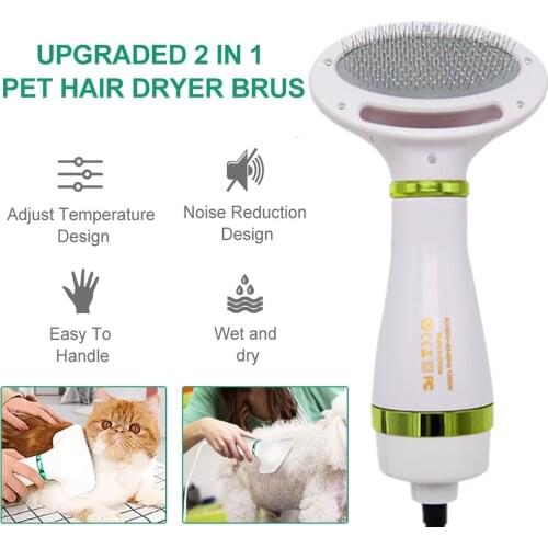 2-In-1 Portable Pet Dog Dryer Dog Hair Dryer And Comb Brush Pet Grooming dryer Cat Hair Comb Dog Fur Blower Low Noise Temprature