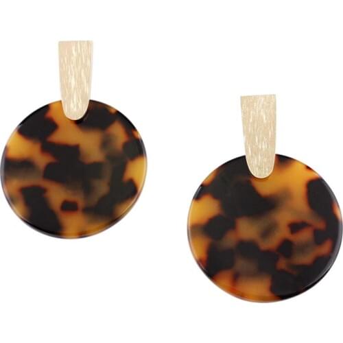 2020 New Arrival Round Shape Agagon Drop Earrings for Women Fashion Resin Statement Earrings Jewelry Wholesale
