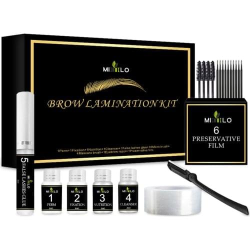 2021 New 2 in 1 Eyelash Brow Lift Kit Professional DIY Perm Brows Lamination Kit for Salon Makeup Tool