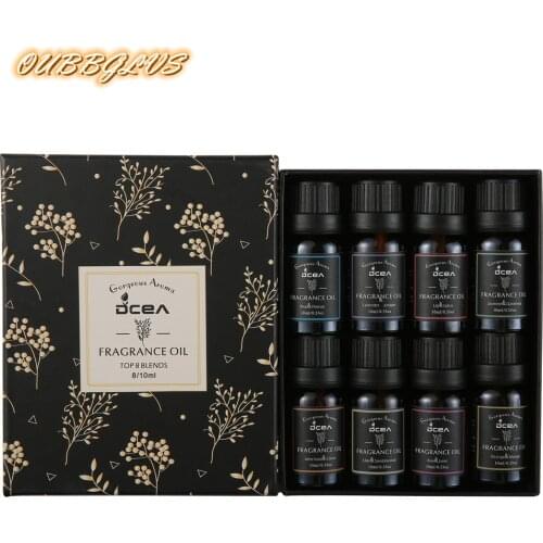 8pcs/Set Organic Aromatherapy 100% Pure Beauty Skin Body Oil Body Fragrance Massage Essential Oil Gift Set
