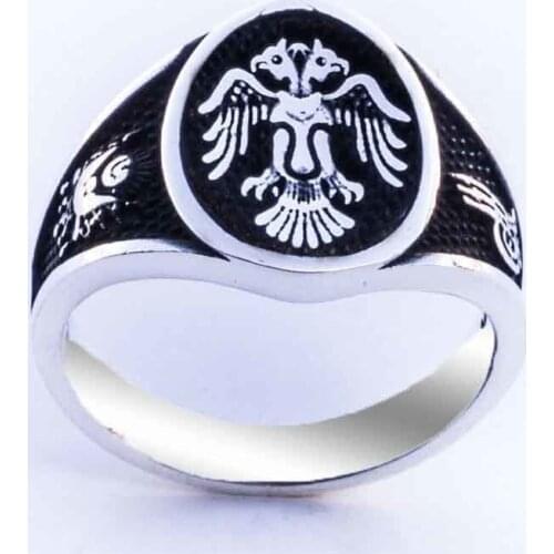 925 sterling Silver Oval Seljuk Eagle Ring