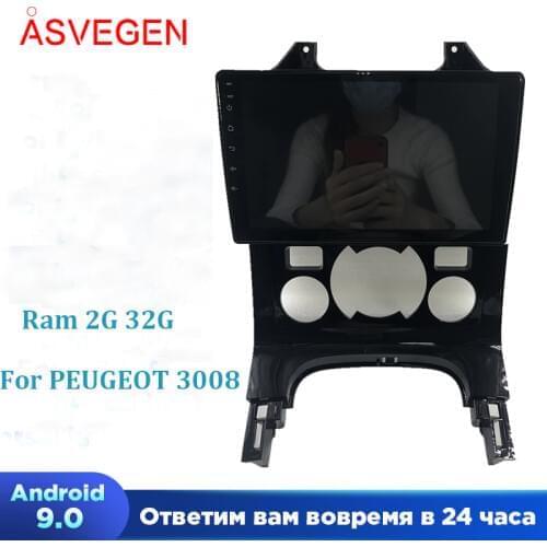 Asvegen 9 inch Android 8.1 Quad Core Touch Screen Bluetooth Multimedia Audio GPS Navigation DVD Player For PEUGEOT 3008
