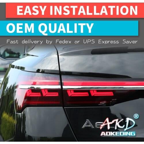 Car Goods Tail Light For Audi A6 C8 2019-2020 Upgrade to A8 Type Taillights Rear Lamp LED Signal Reversing Parking Lights