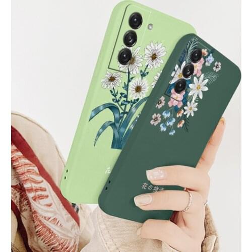 Flower Art Case For Samsung Galaxy S21 S20 FE S10 Note 20 10 Ultra Plus A72 A52 A42 A32 A71 A51 A41 A31 A21S Soft Phone Cover