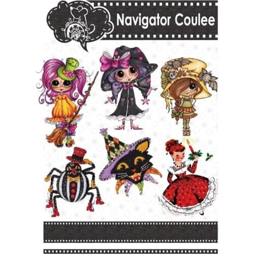 Halloween girl spider new layered drawing metal cutting mold DIY decoration embossed paper card template punching photo album