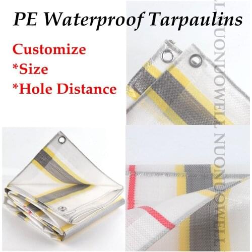 Customize Size 0.46mm PE Tarpaulin Rainproof Cloth Thicken Balcony Cover Sunshade Tarp Waterproof Camping Tarp Truck Car Cover