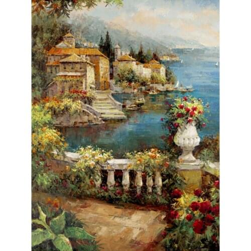 Marina View Venice garden Oil paintings hand painted modern art landscapes image High quality