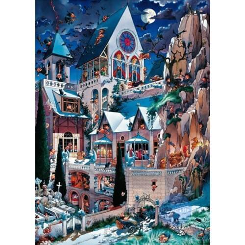 Painting Terror Castle Scenery Cross Stitch Kits Crafts Needlework 14CT Unprinted Embroidered Handmade Art Wall Home Decor