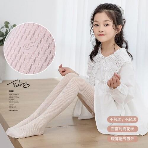 Summer thin hollow notes anti-hook silk pantyhose female baby summer mosquito socks student dance socks childrens leggings