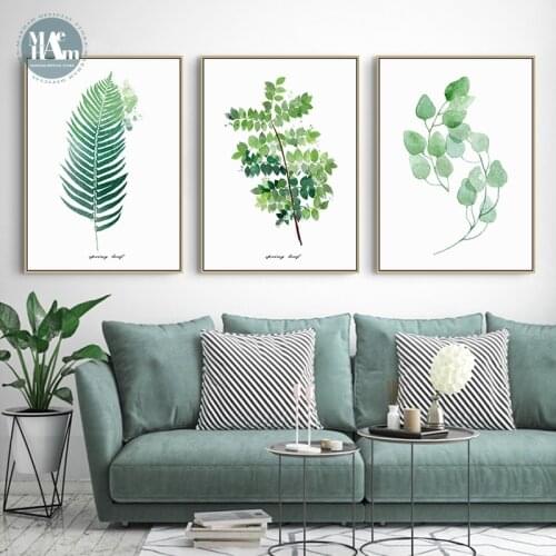 Maeham Nordic Decoration Green plants Wall Art Canvas Poster and Print Canvas for Living Room Home Decor No Frame morden print