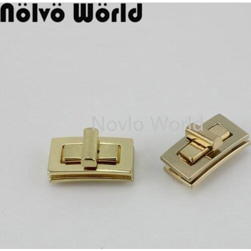 Nolvo World 2-10 pieces 25*13mm 3 colors Twist turn lock clasp Light gold Bag lock accessories