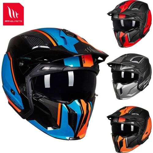 MT Full Face Removable Chin Motocross Helmet Retro Modular Off-road Motorcycle Downhill DH Helmets Men Women Motorbike Casco