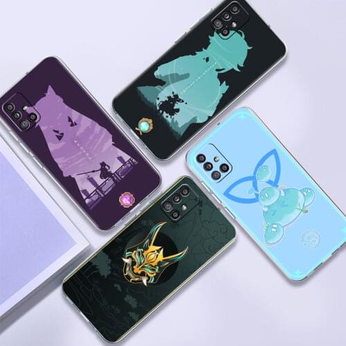 Soft TPU Case For Samsung Galaxy A51 A21s A52 A71 A12 A31 A41 A32 A02s M31 A11 A72 Transparent Phone Cover Genshin Impact Game