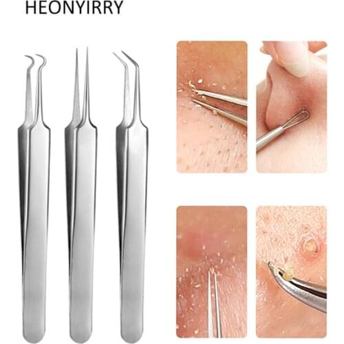 3 PCS Blackhead Acne Pimple Remover Needle Stainless Steel Popper Extractor Kit Tools Pore Deep Cleansing Women Beauty Cosmetic