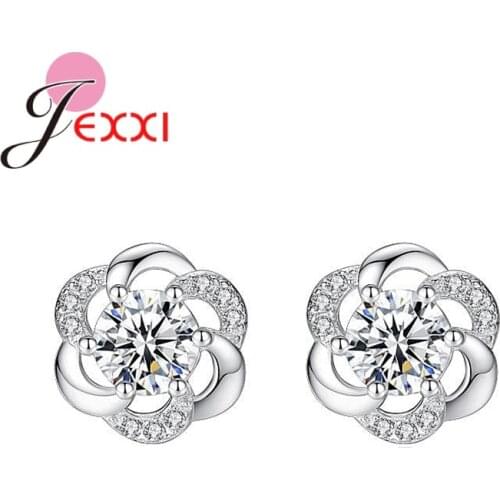New Fashion 925 Sterling Silver CZ Earrings For Women Girls Luxury Birthday Party Jewelry Accessory Cheap Price